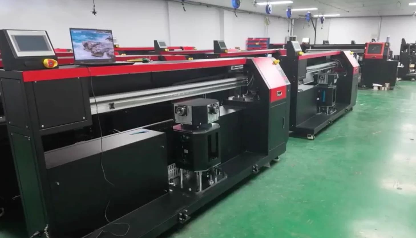 Loomood production floor with digital printing equipment