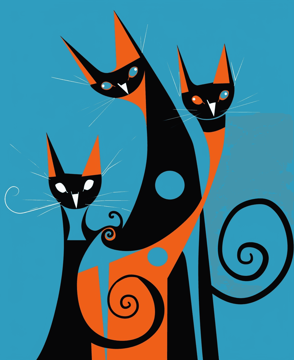 Cat 105 original repeating artwork