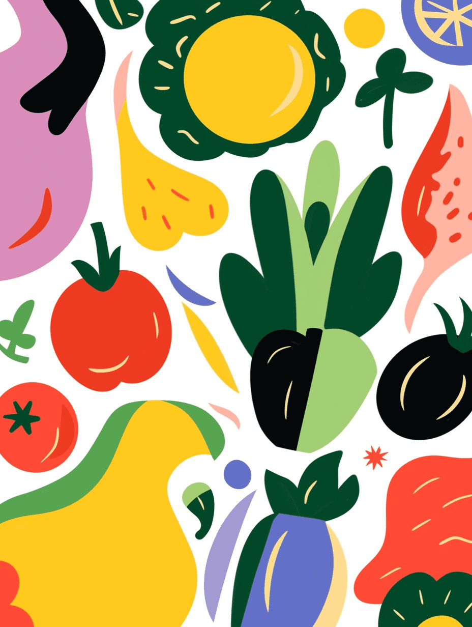 Veggies Spin original repeating artwork