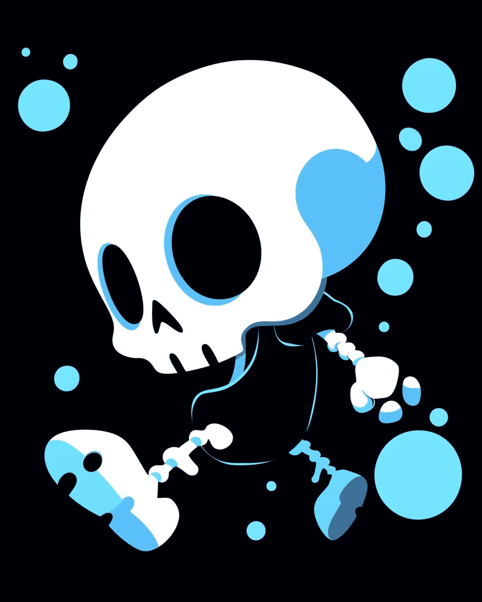 Skull Gleam original repeating artwork
