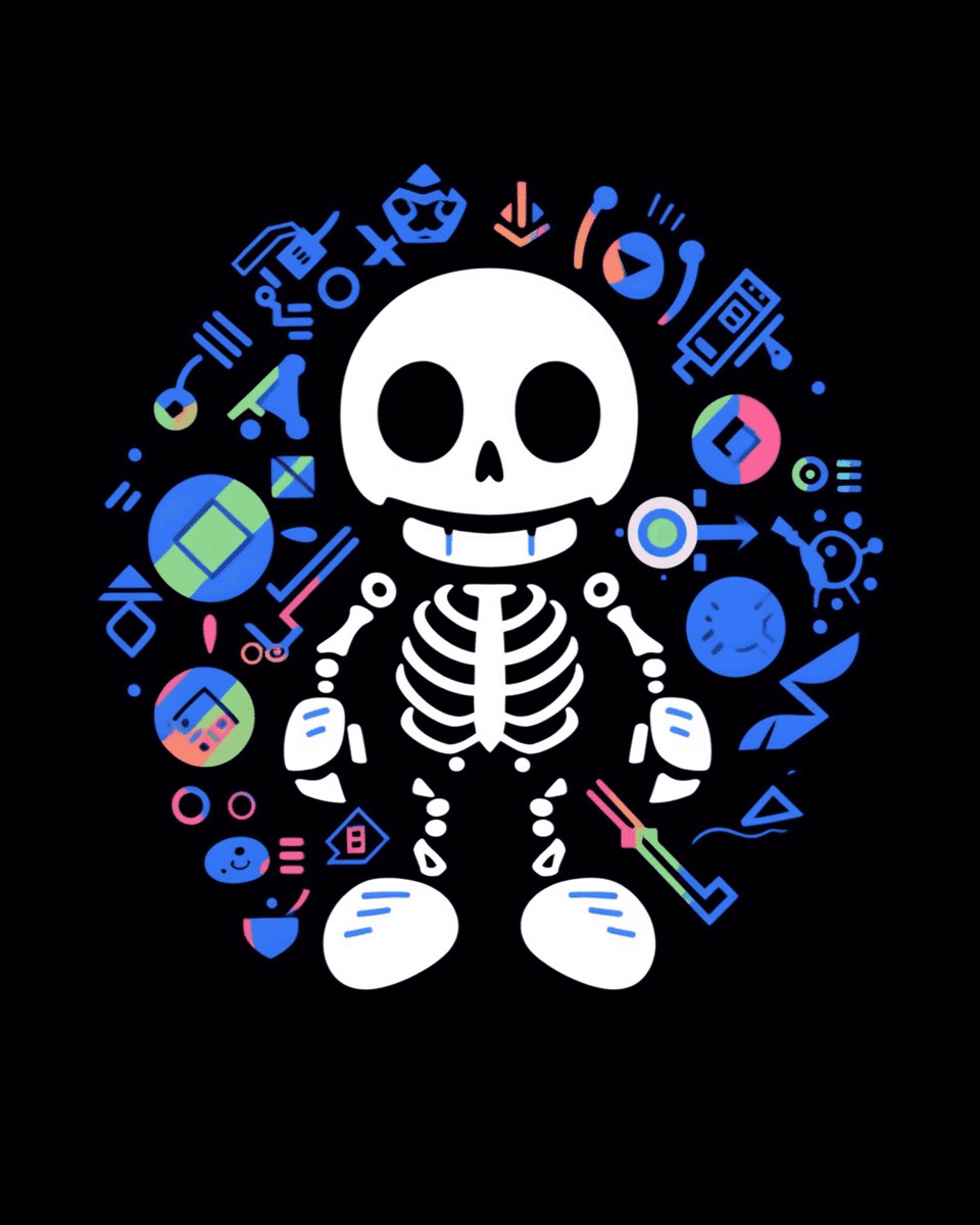 Skull Flare original repeating artwork