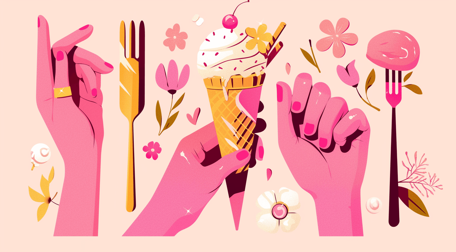 Hand Parade original repeating artwork