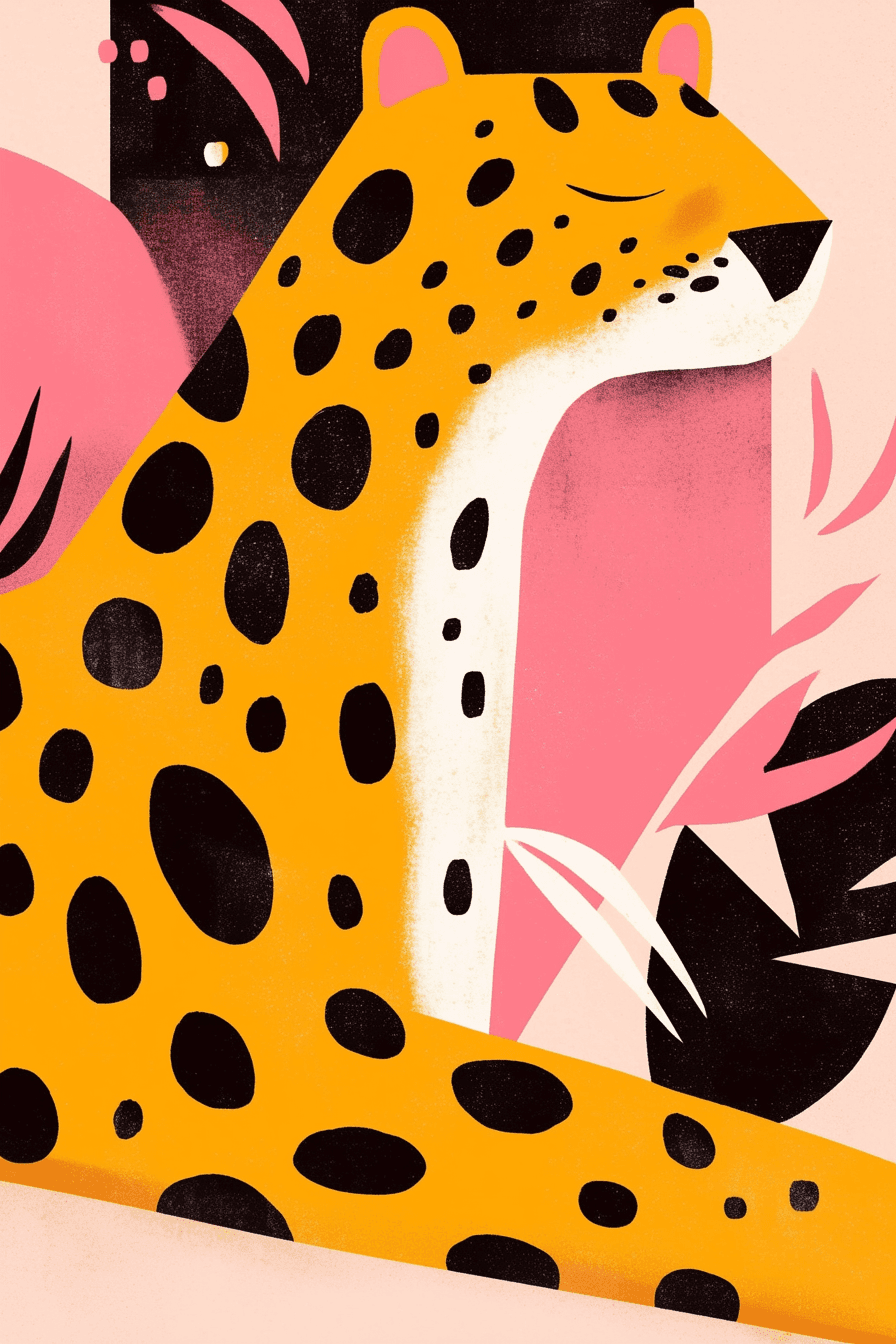 Leopard Flip original repeating artwork