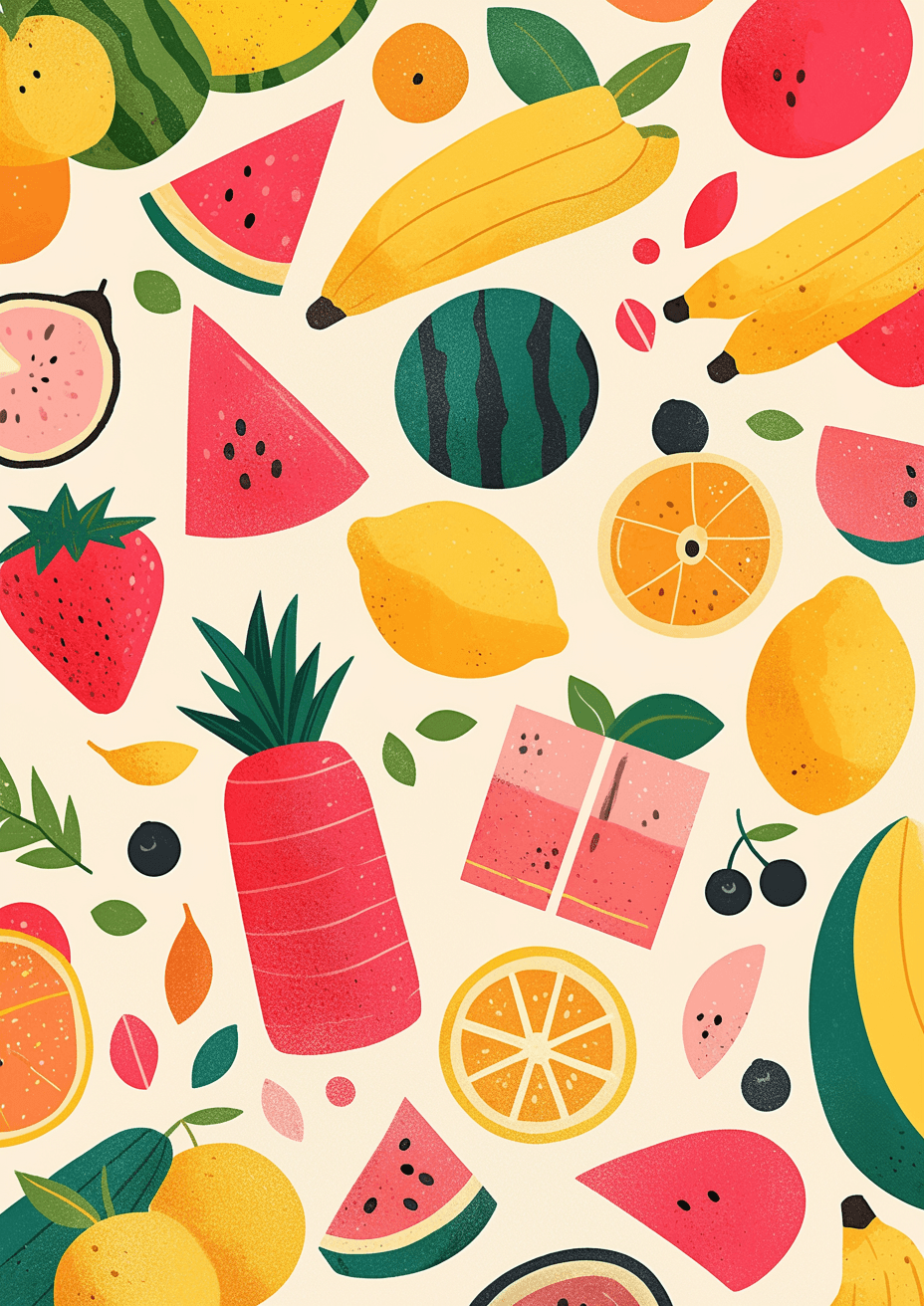 Fruit Duo original repeating artwork