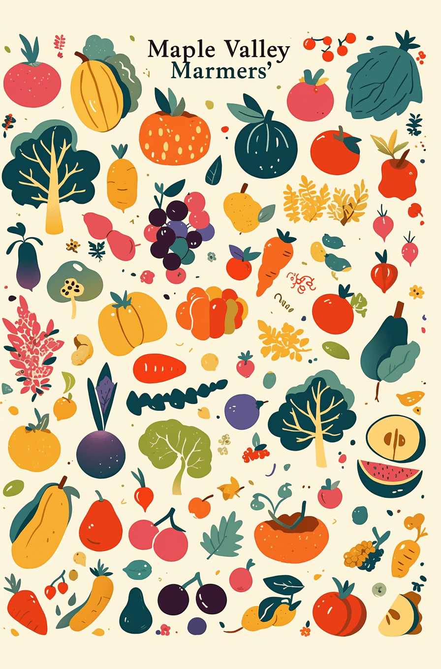 Veggies Show original repeating artwork