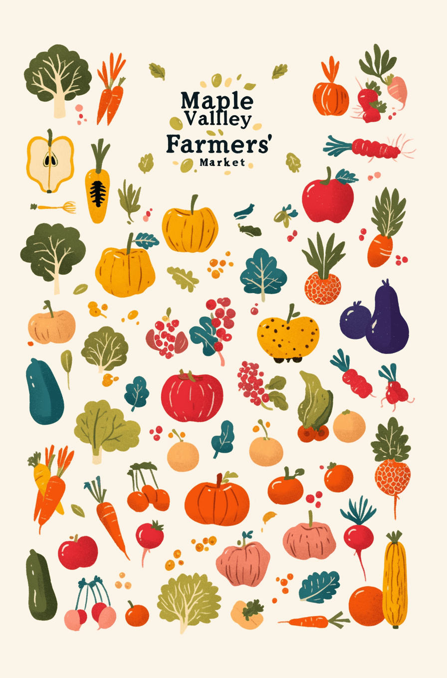 Veggies Fair original repeating artwork
