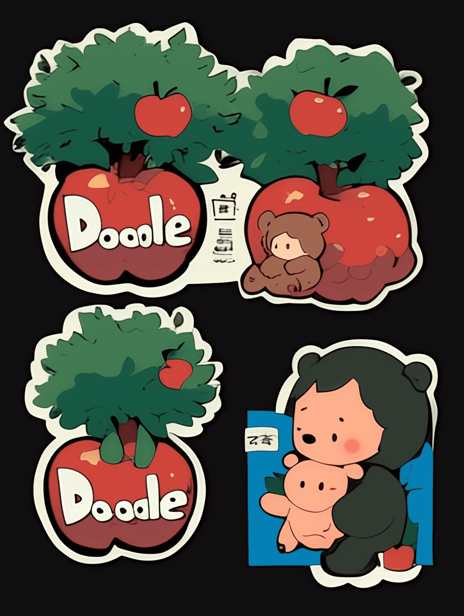 Apple Carnival original repeating artwork