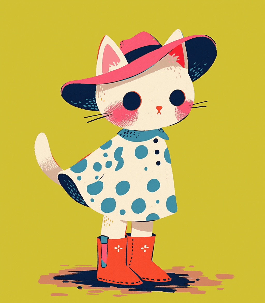 Cat Wander original repeating artwork