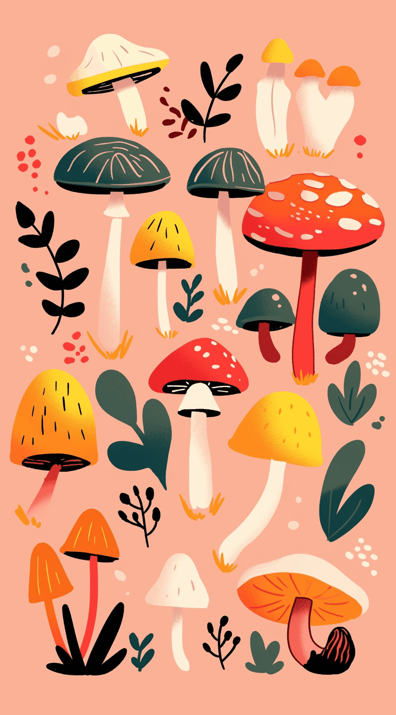 Mushroom Gang original repeating artwork
