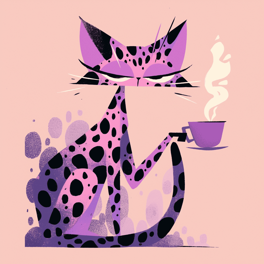 Cat Dusk original repeating artwork