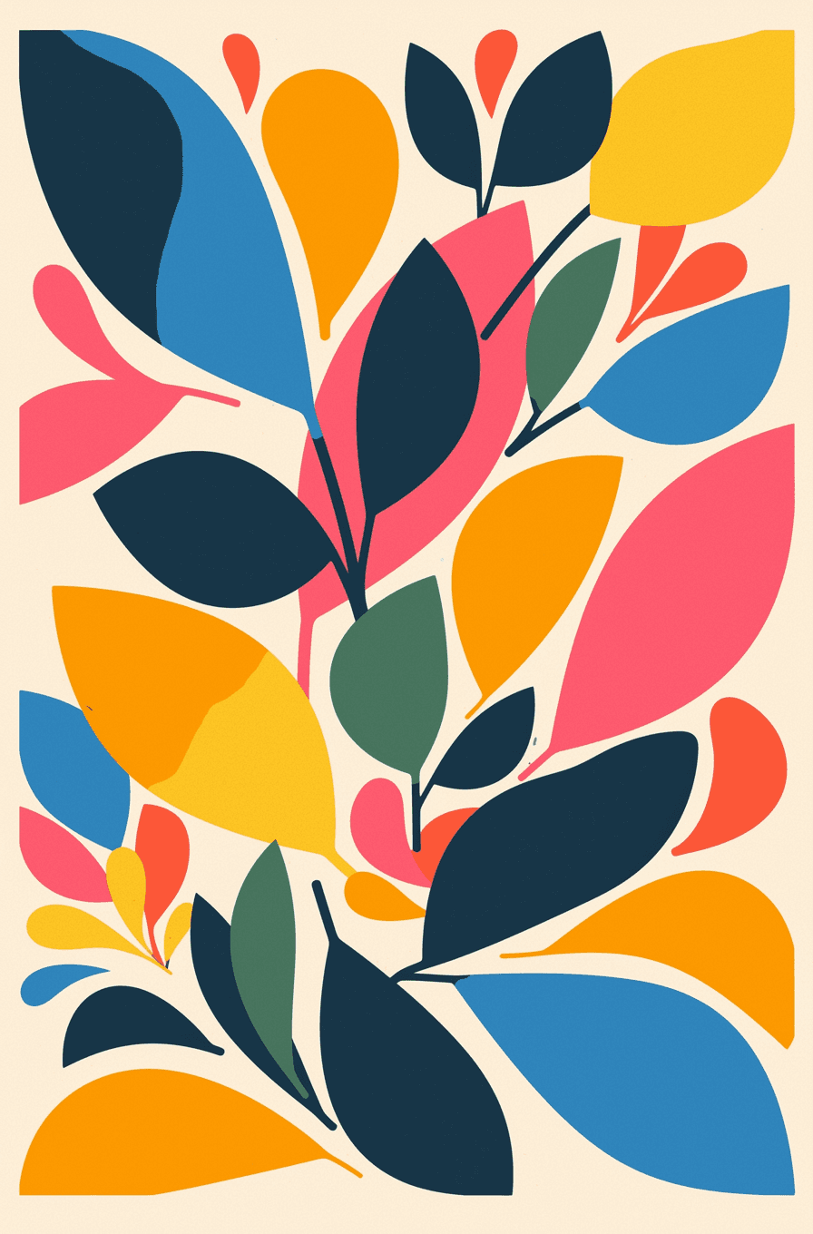 Leaves Picnic original repeating artwork