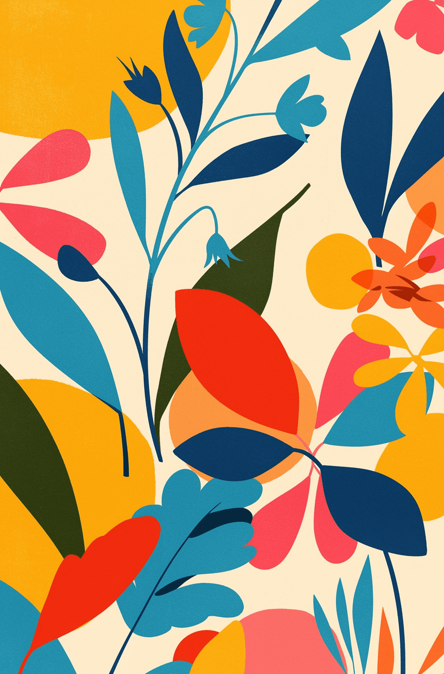 Leaves Parade original repeating artwork