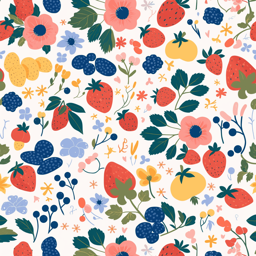 Strawberry Pals original repeating artwork
