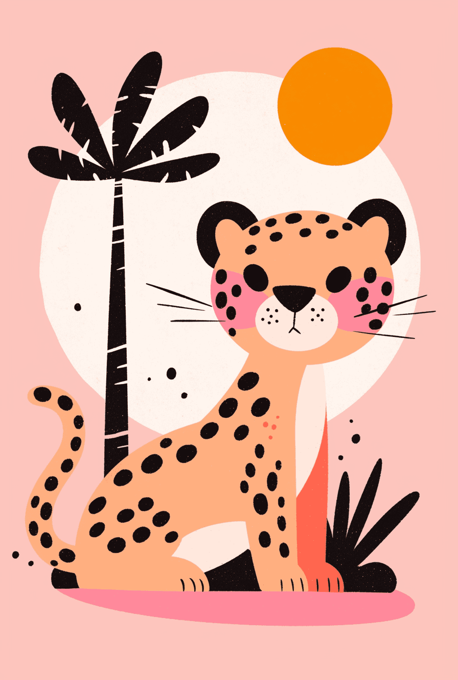 Leopard Carnival original repeating artwork
