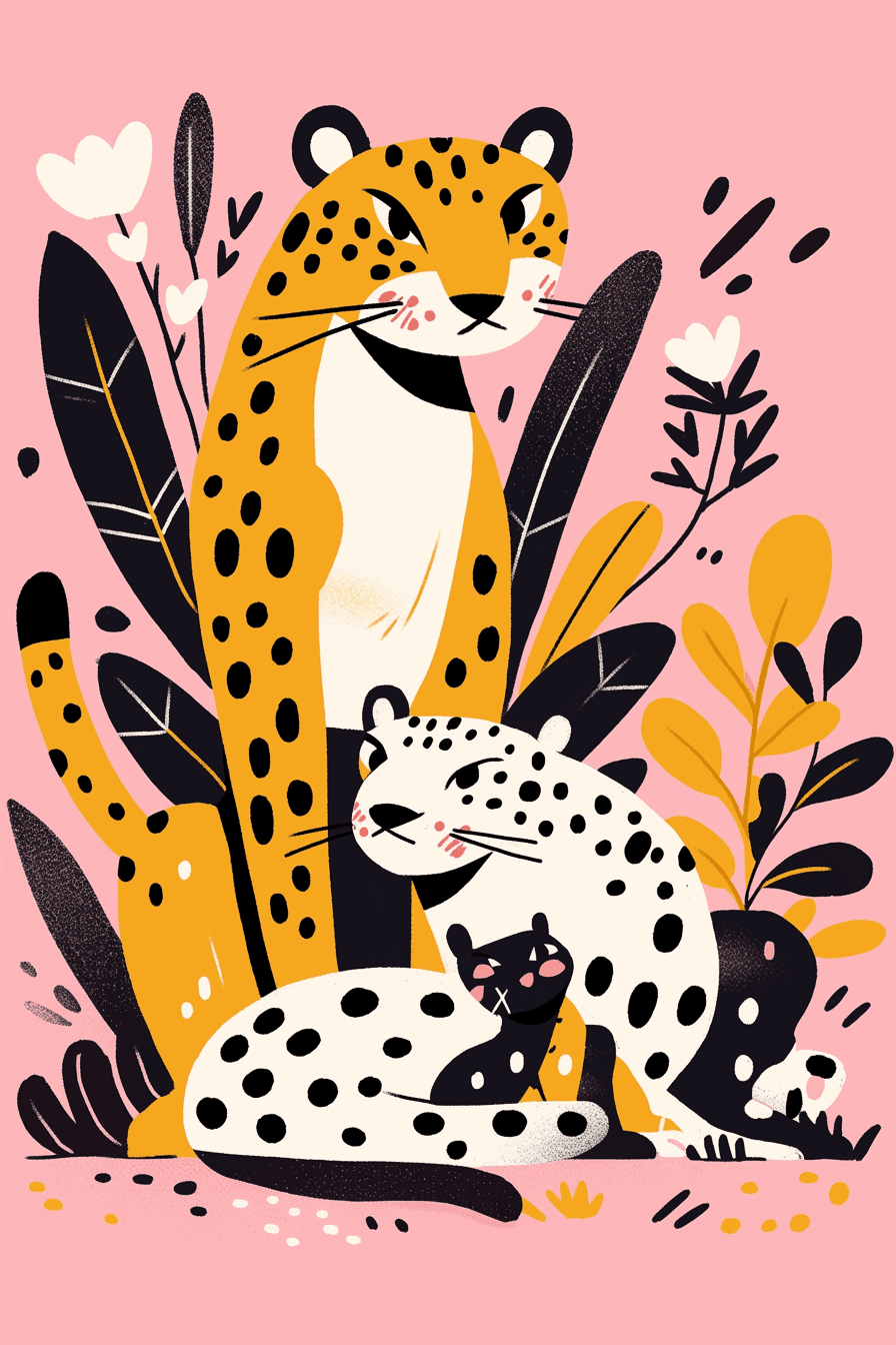Leopard Picnic original repeating artwork