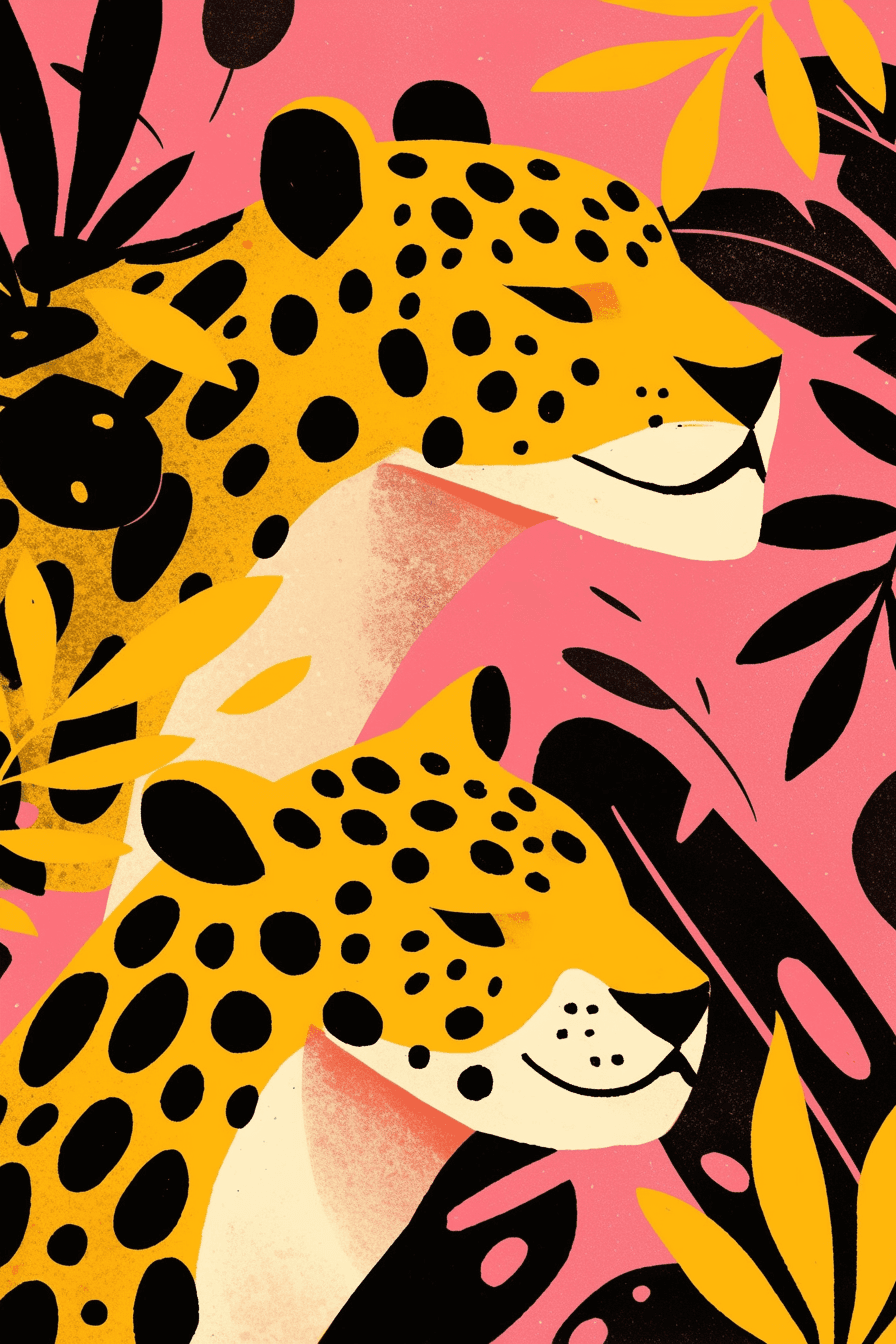 Leopard Party original repeating artwork