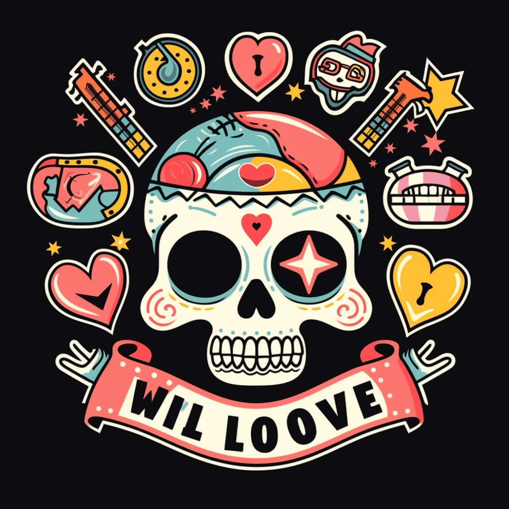 Skull Loop original repeating artwork