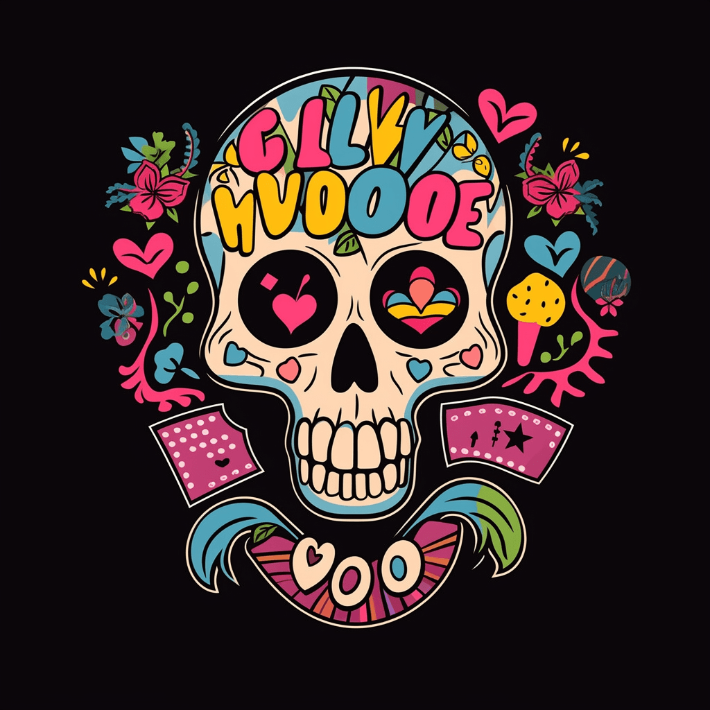 Skull Spin original repeating artwork