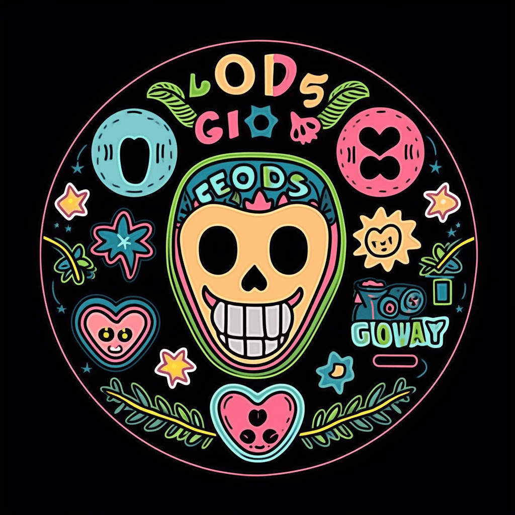 Skull Flip original repeating artwork