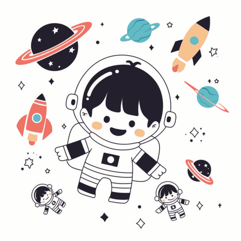 Cartoon Figure Rhythm original repeating artwork