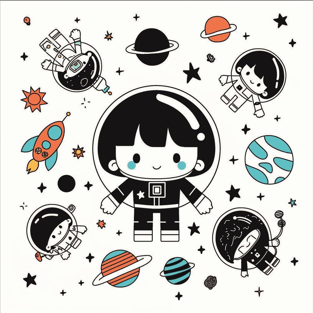 Cartoon Figure Bop original repeating artwork