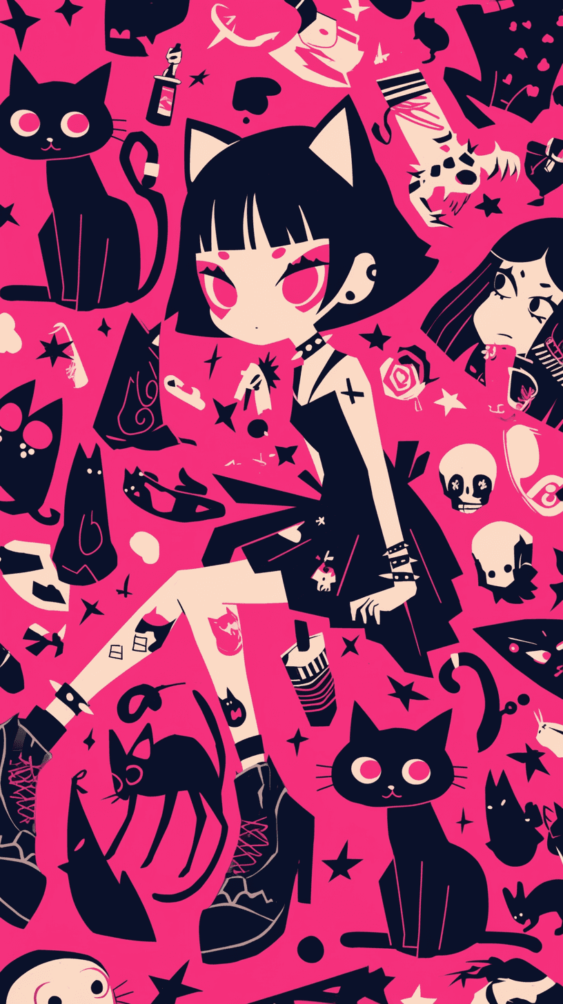 Cat Session original repeating artwork