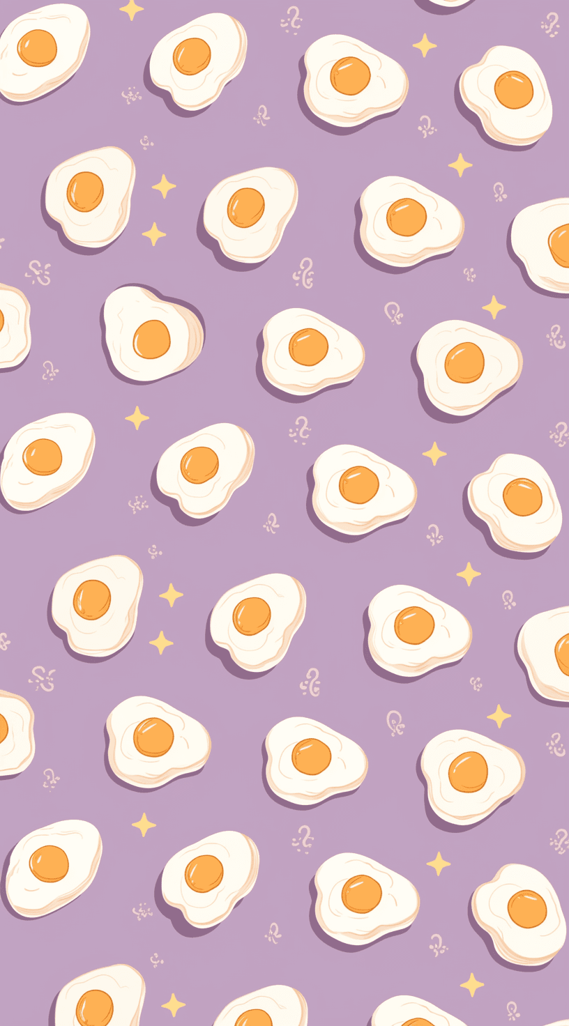 Fried Egg Squad original repeating artwork