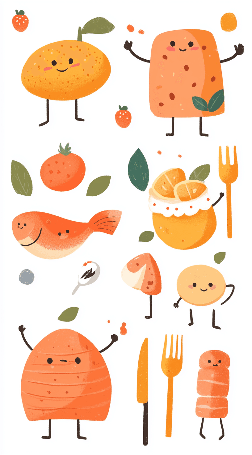 Cartoon Snack Squad original repeating artwork