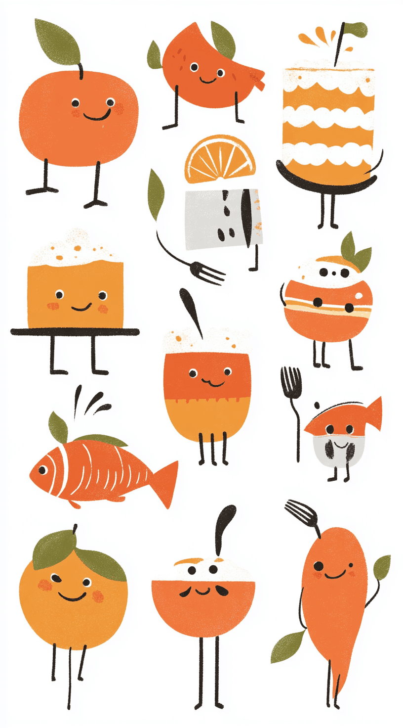 Cartoon Snack Crew original repeating artwork