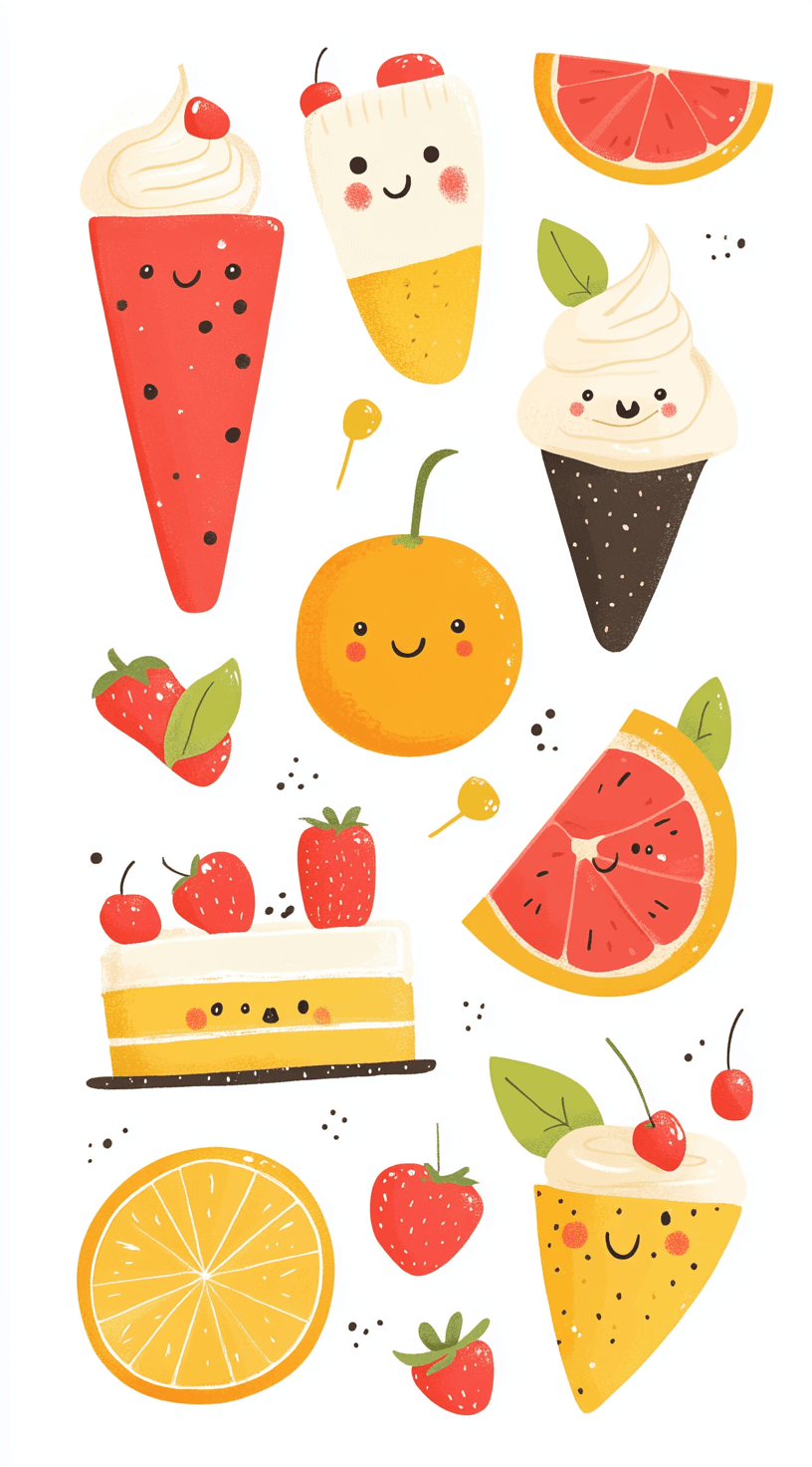 Cartoon Snack Pals original repeating artwork