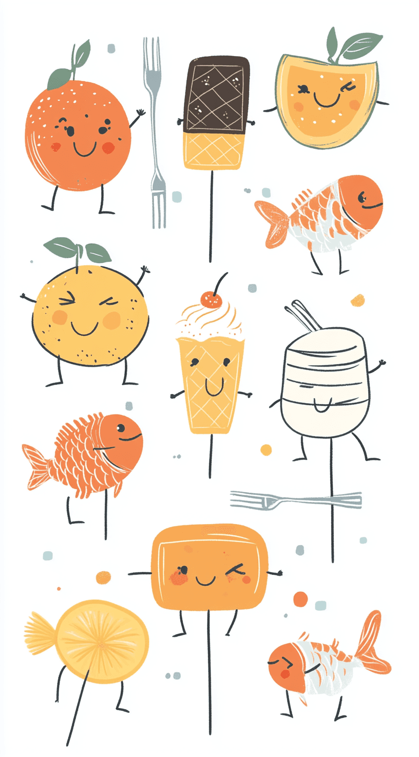 Cartoon Snack Club original repeating artwork