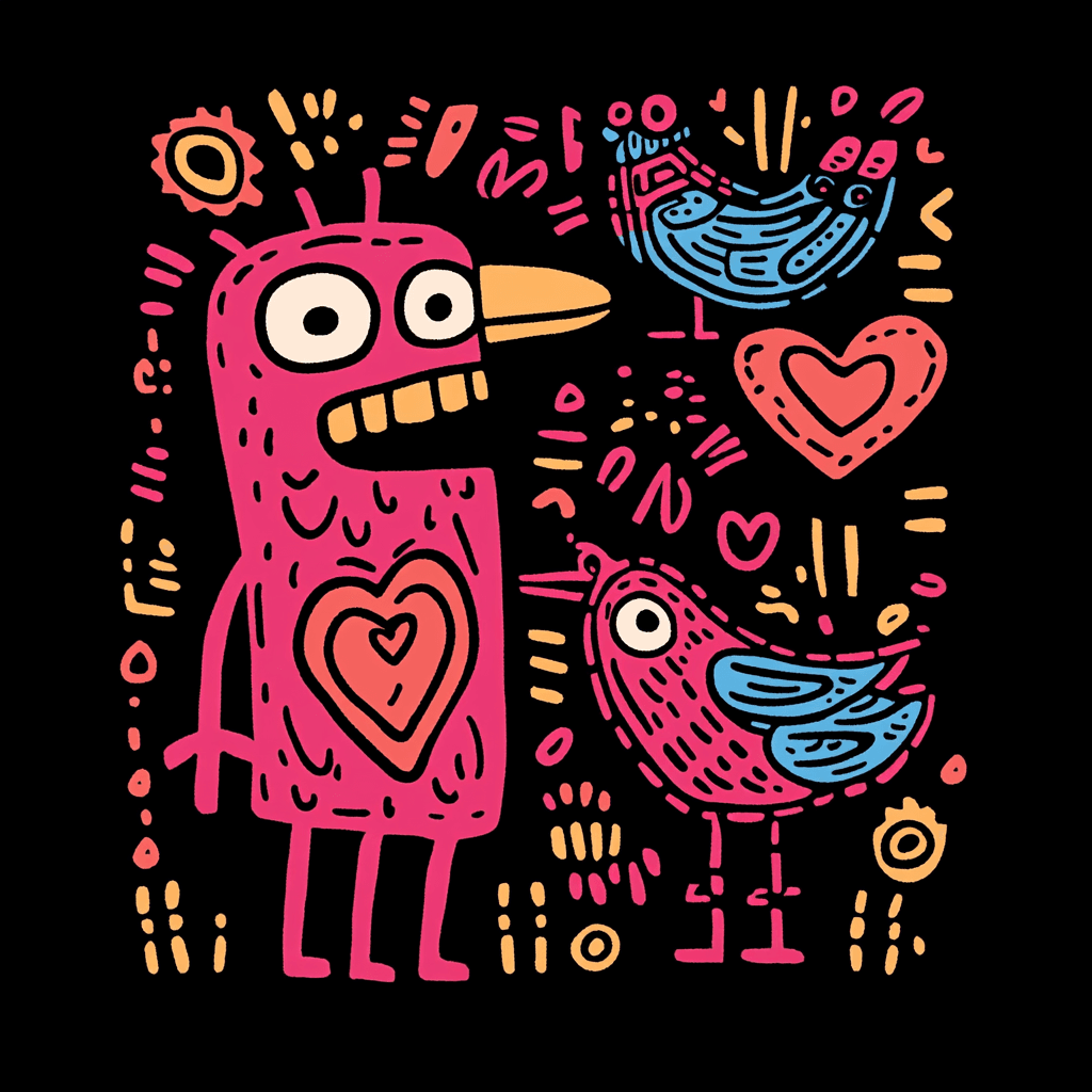 Bird Party original repeating artwork
