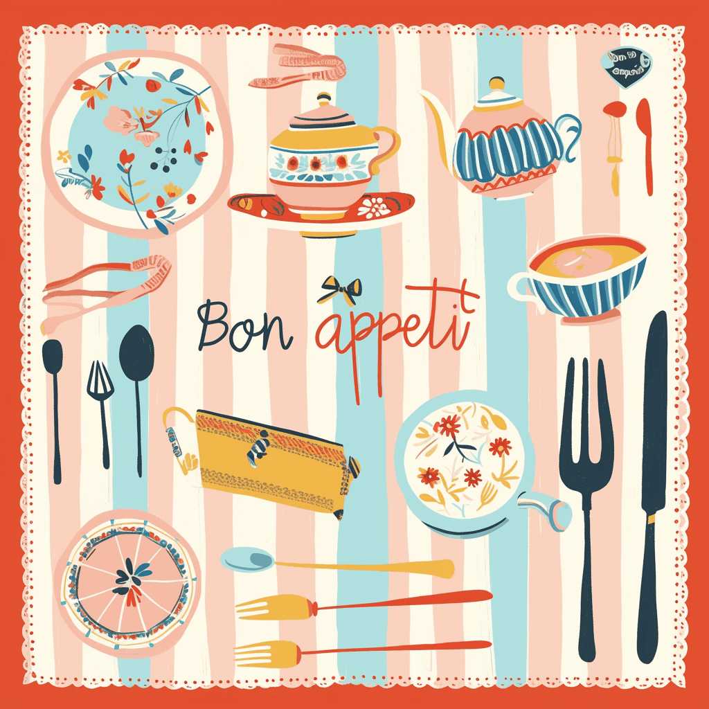 Tableware original repeating artwork