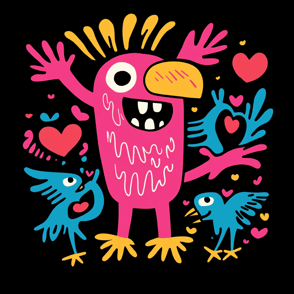Bird Squad original repeating artwork