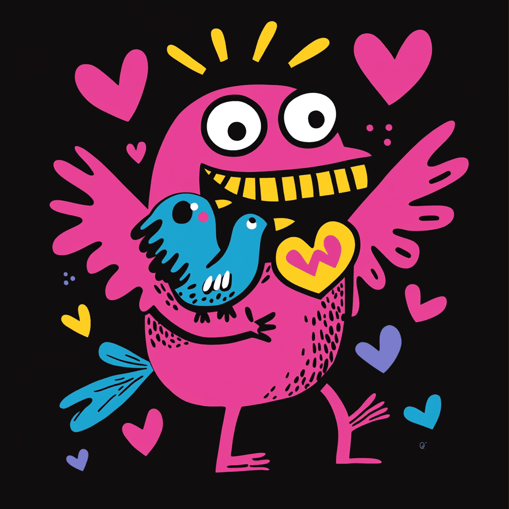Bird Club original repeating artwork