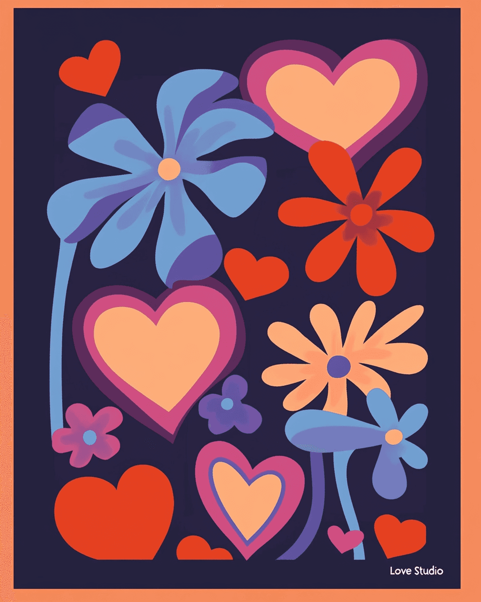 Blossom Shade original repeating artwork