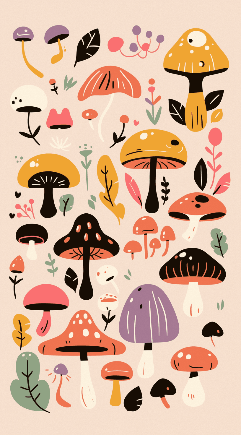 Mushroom original repeating artwork