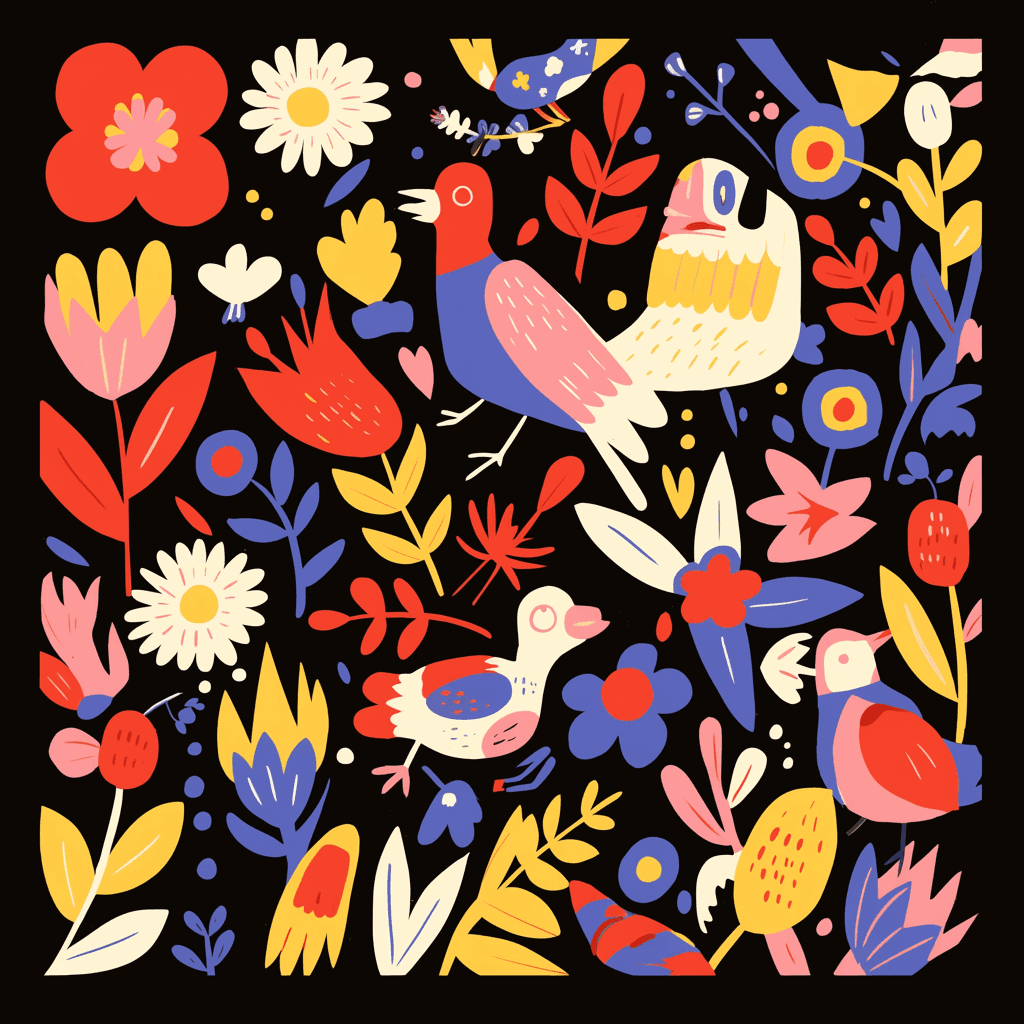 Bird Loop original repeating artwork