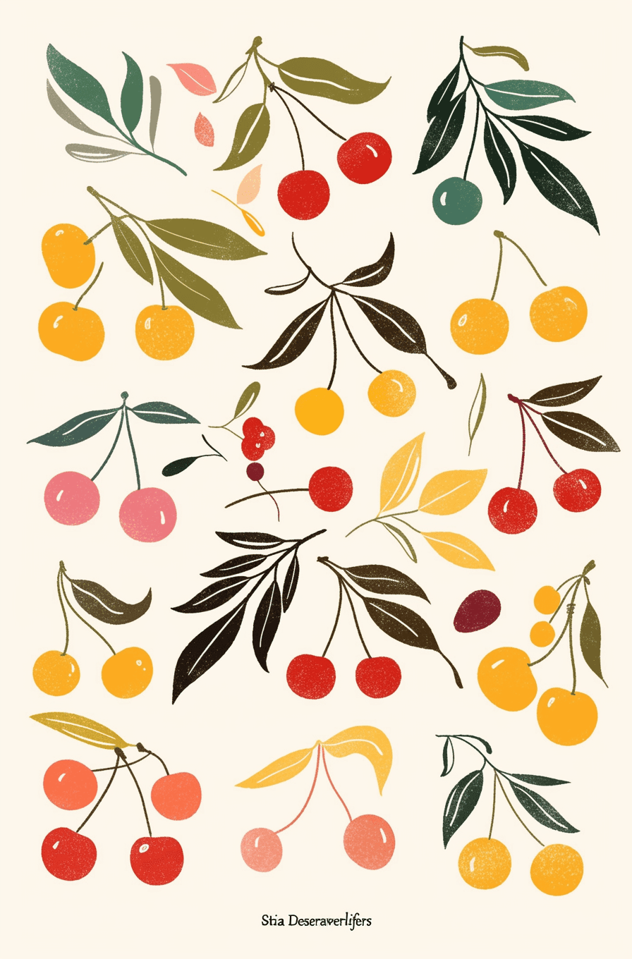 Cherry Festival original repeating artwork