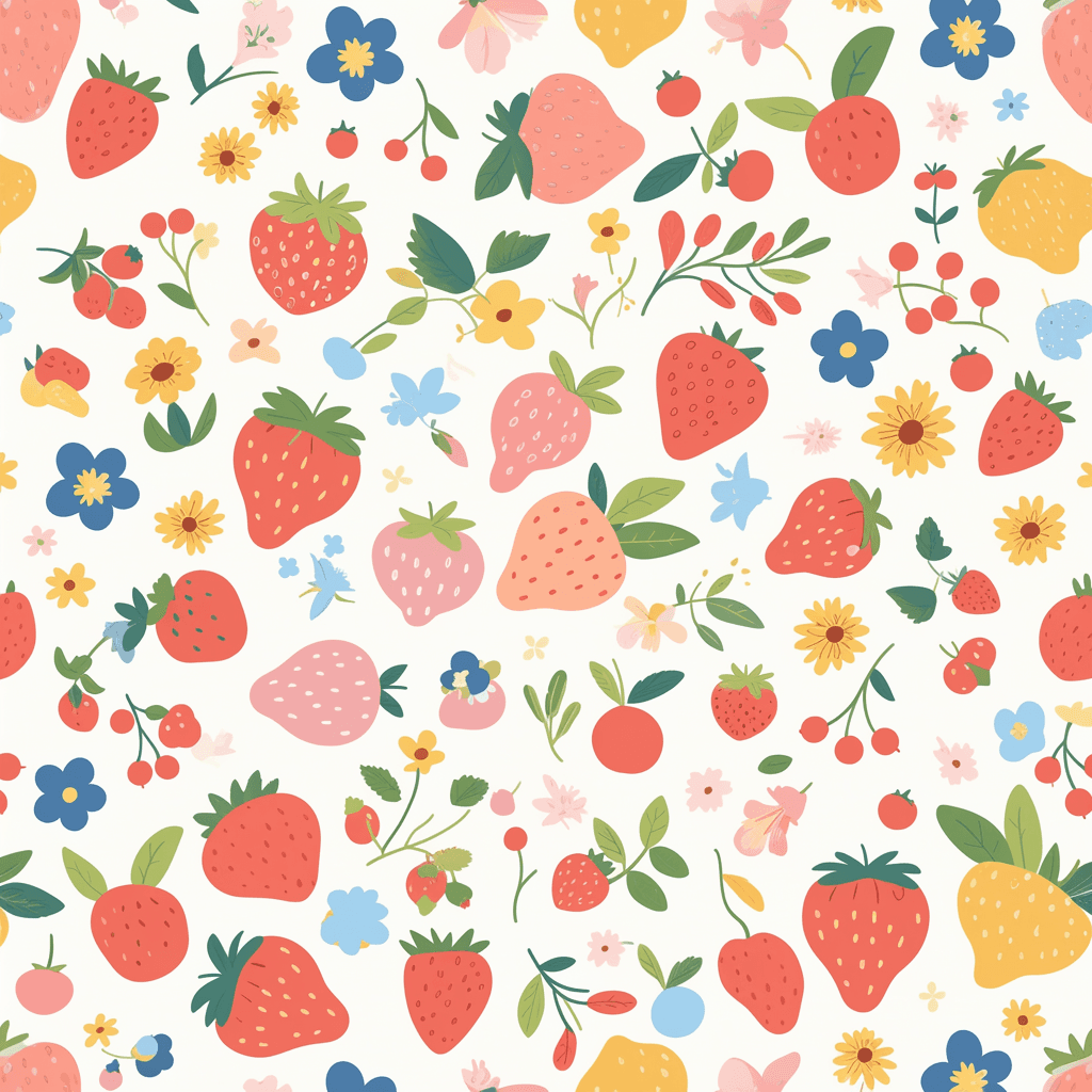 Strawberry Gang original repeating artwork