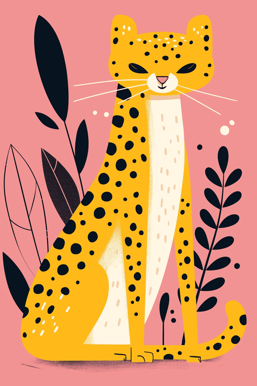 Leopard Sunlit original repeating artwork