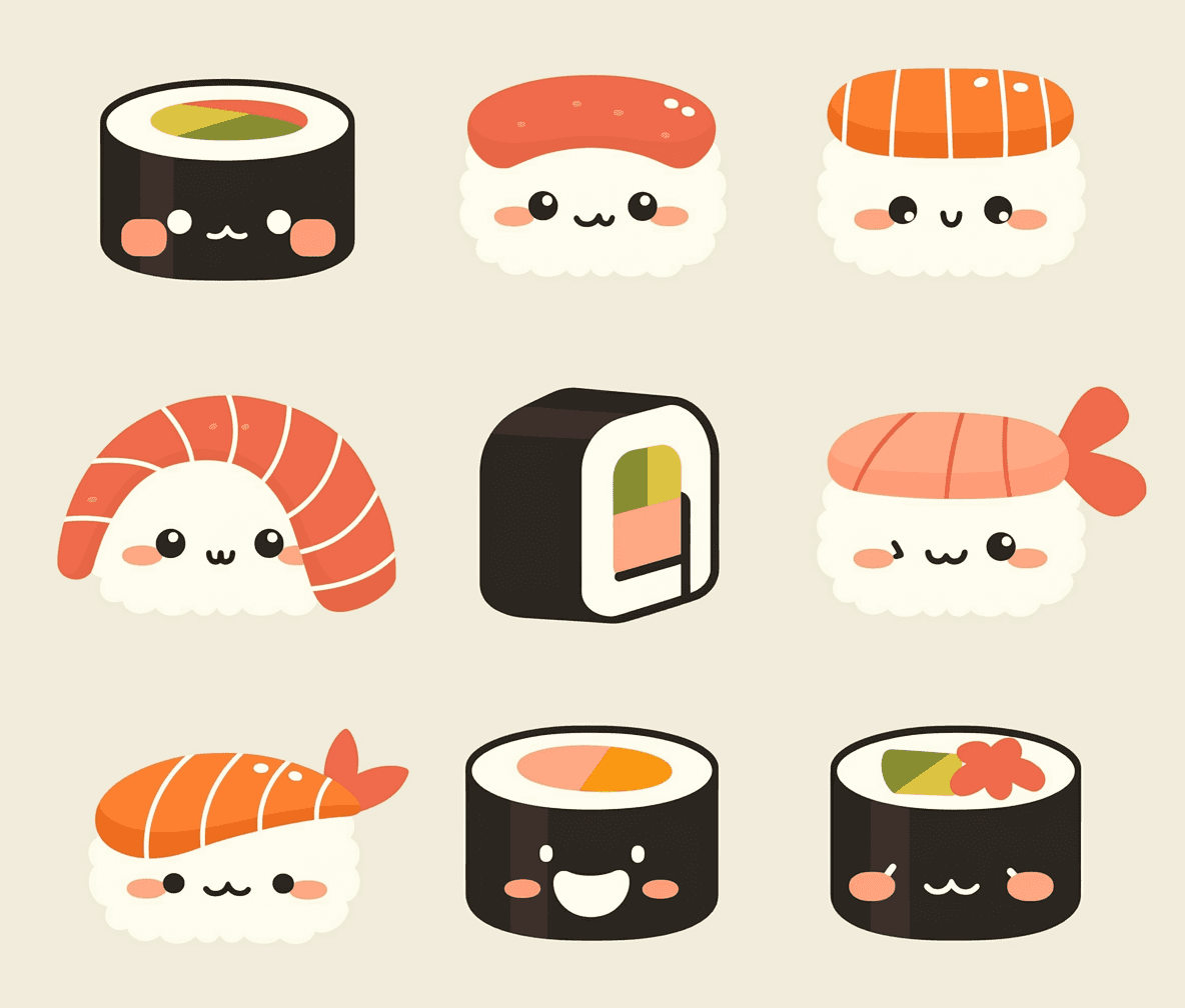 Sushi Bounce original repeating artwork