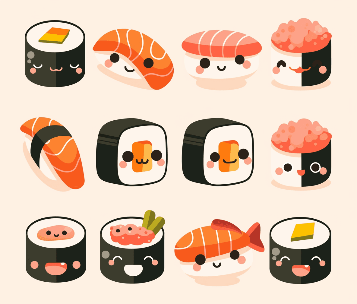 Sushi Squad original repeating artwork