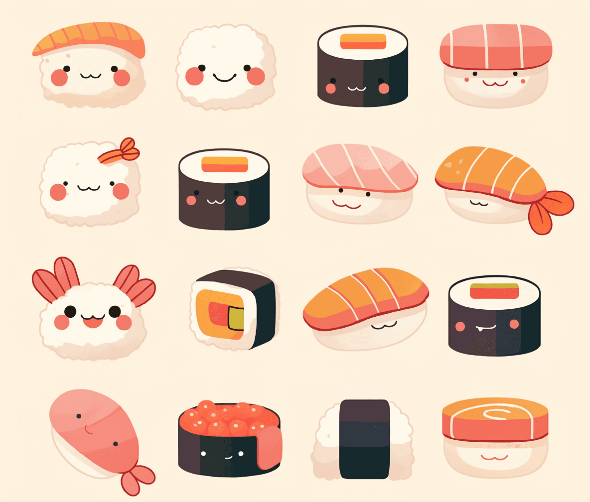 Sushi Slide original repeating artwork