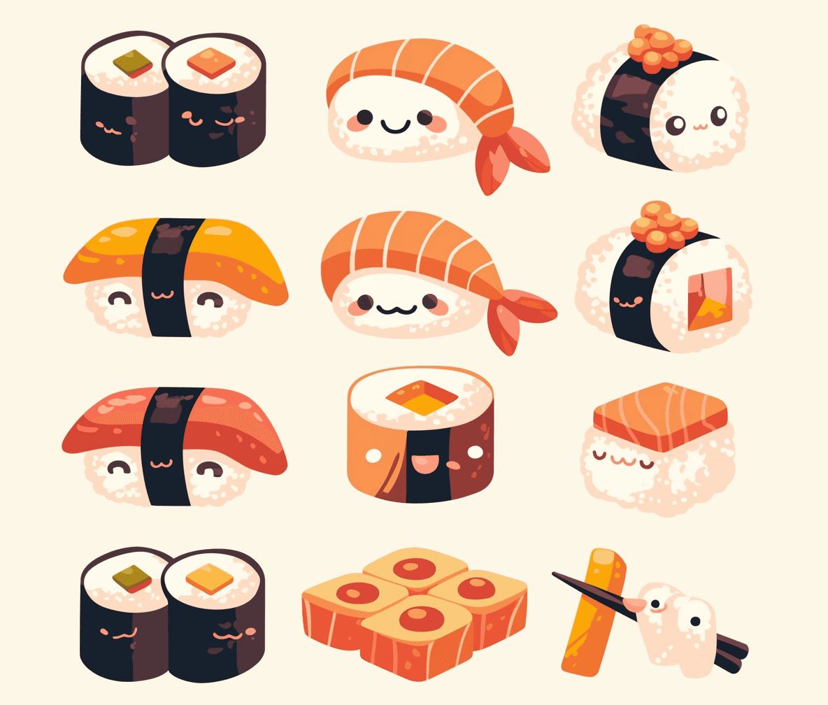 Sushi Crew original repeating artwork