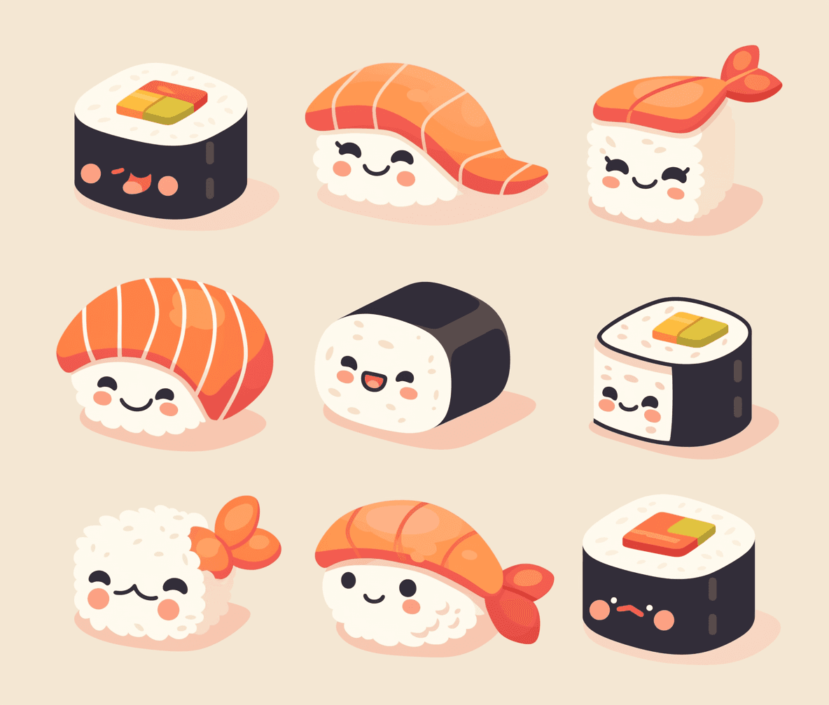 Sushi Zip original repeating artwork