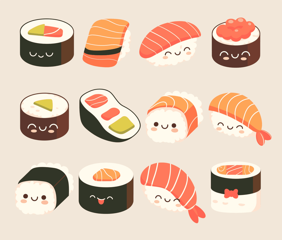Sushi Fizz original repeating artwork