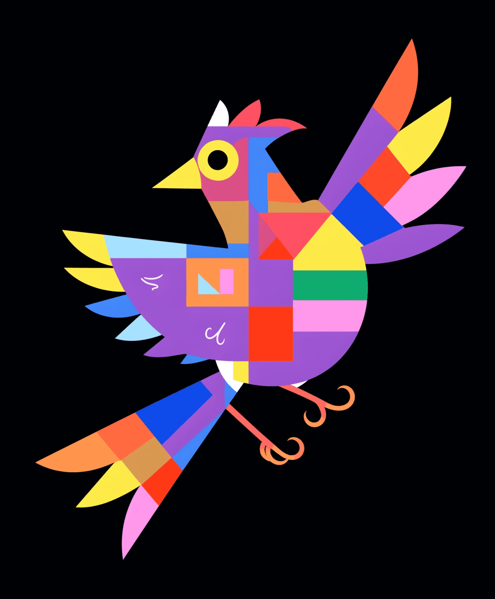 Bird Fizz original repeating artwork