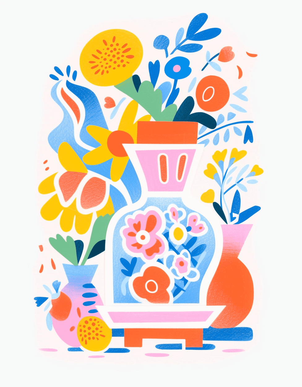 Vase Picnic original repeating artwork