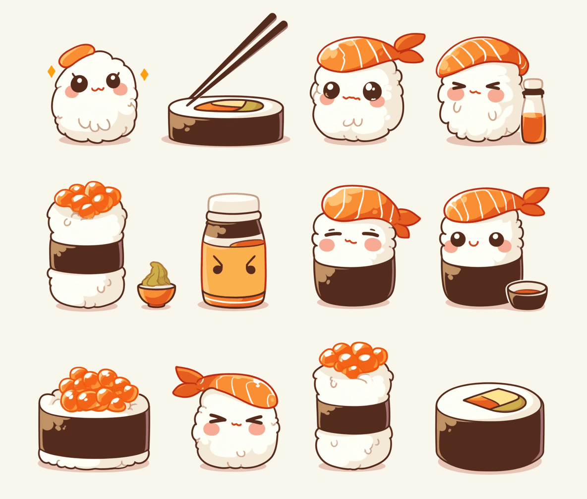 Sushi Zoom original repeating artwork